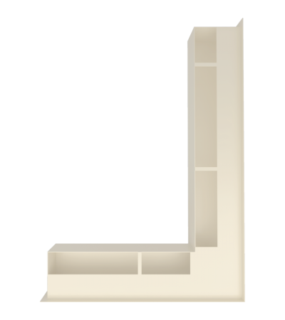 LUFT narożny prawy kremowy 54,7x76,6x9 marki Kratki z kategorii Kratki kominkowe