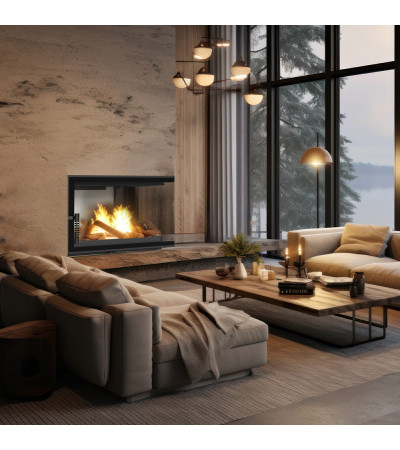 Kominek powietrzny FLOKI S lewy 8 kW Ø 160 z domykaniem marki Kratki z kategorii Wkłady kominkowe powietrzne