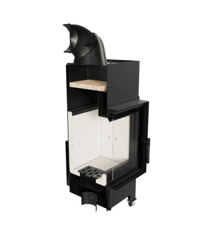 Kominek powietrzny FLOKI S lewy 8 kW Ø 160 z domykaniem marki Kratki z kategorii Wkłady kominkowe powietrzne