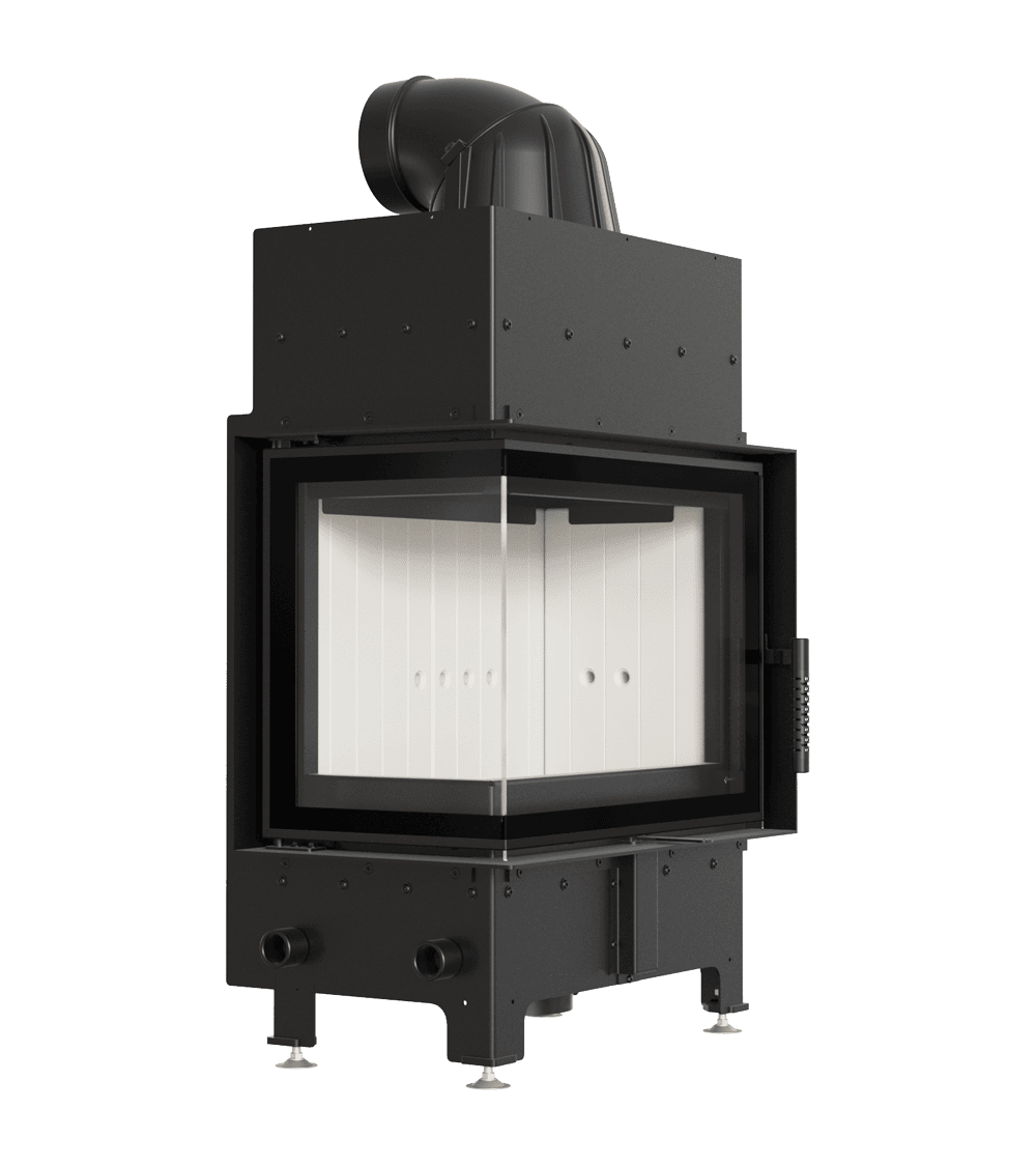 Kominek powietrzny FLOKI S lewy 8 kW Ø 160 z domykaniem marki Kratki z kategorii Wkłady kominkowe powietrzne