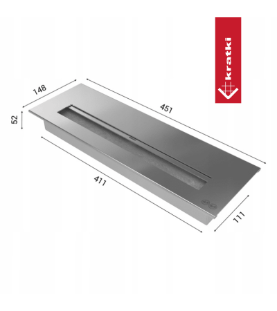 Biokominek DECEMBER czarny montaż samodzielny TÜV marki Kratki z kategorii Biokominki portalowe