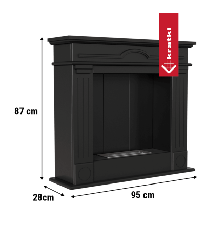 Biokominek DECEMBER czarny montaż samodzielny TÜV marki Kratki z kategorii Biokominki portalowe