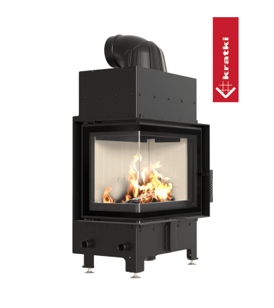 Kominek powietrzny FLOKI S lewy 8 kW Ø 160 z domykaniem marki Kratki z kategorii Wkłady kominkowe powietrzne