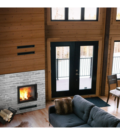 Kominek powietrzny stalowy LUCY 12 kW Ø 200 marki Kratki z kategorii Wkłady kominkowe powietrzne