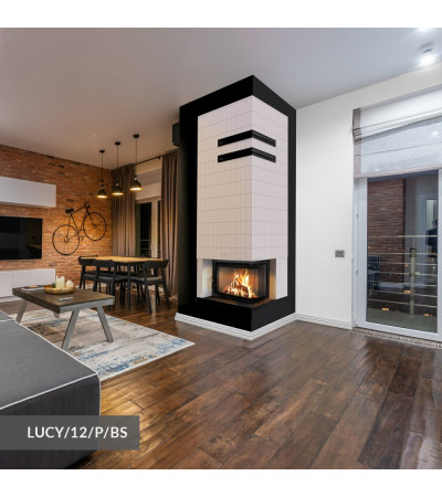 Kominek powietrzny stalowy LUCY 12 kW Ø 200 marki Kratki z kategorii Wkłady kominkowe powietrzne