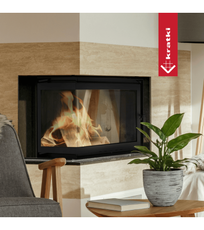 Kominek powietrzny żeliwny KRATKI ZUZIA lewy BS 15 kW Ø 200 marki Kratki z kategorii Wkłady kominkowe powietrzne