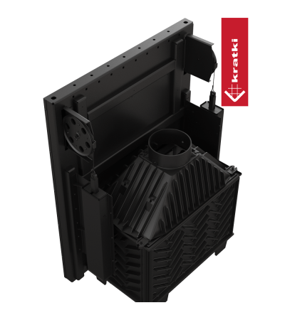 Kominek powietrzny żeliwny KRATKI OLIWIA 16 kW Ø 200 gilotyna marki Kratki z kategorii Wkłady kominkowe powietrzne