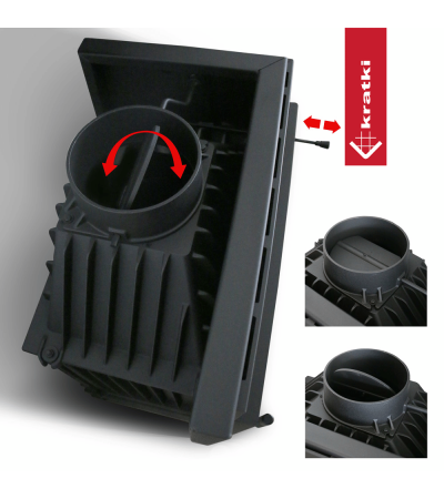 Kominek powietrzny żeliwny KRATKI OLIWIA 16 kW Ø 200 gilotyna marki Kratki z kategorii Wkłady kominkowe powietrzne