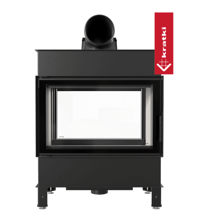 Kominek powietrzny stalowy KRATKI LUCY TUNEL 14 kW Ø 200 marki Kratki z kategorii Wkłady kominkowe powietrzne